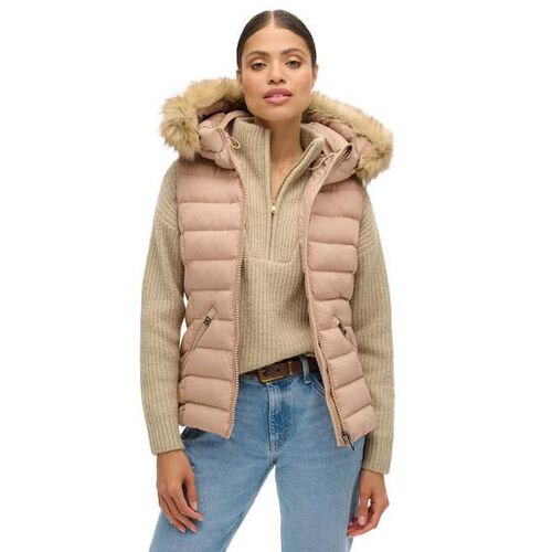 Superdry Fuji Faux Fur Hooded Gilet